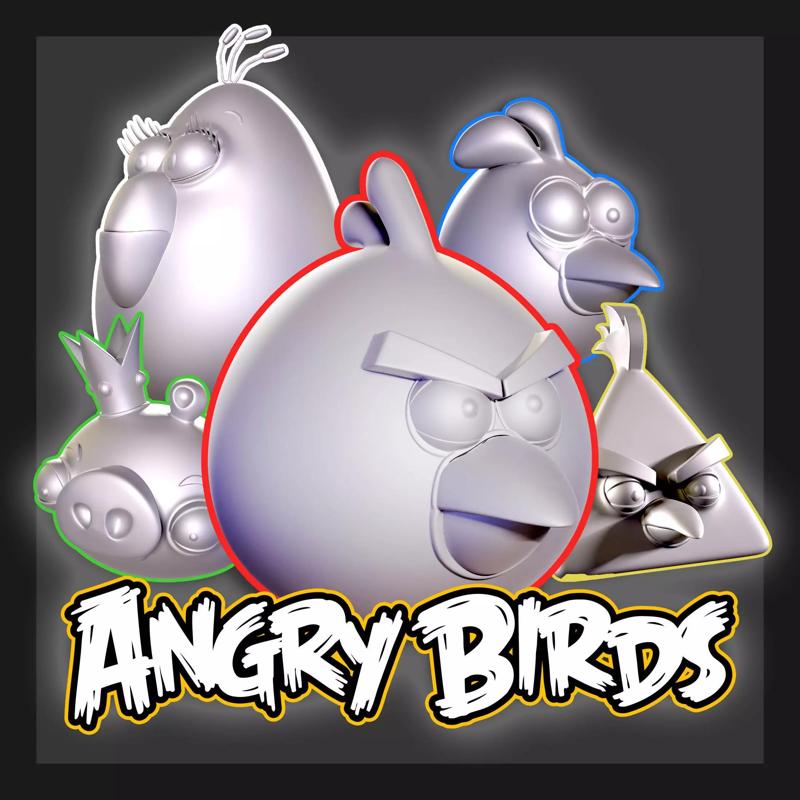 Angry Birds and Leader Pig 3D Model Collection
