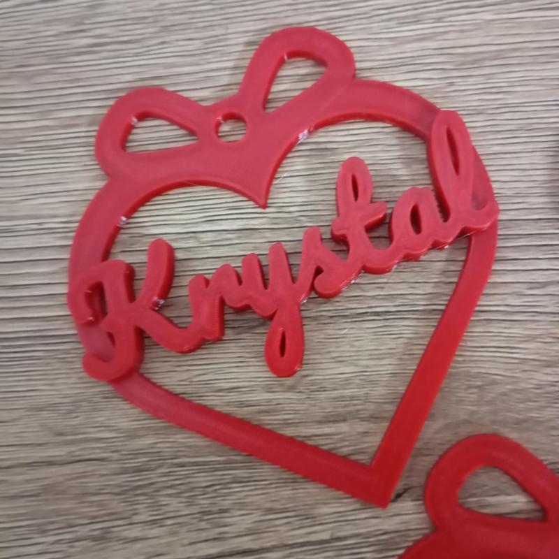 3 x Krystal, personalized Christmas tree ball