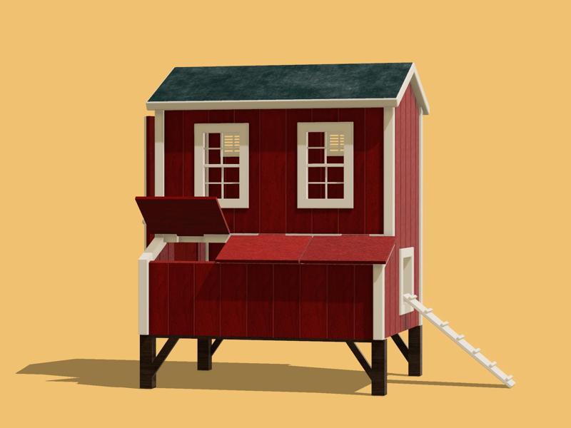 Miniature Chicken Coop Plant, Pet House 1/12 scale for Diorama, Doll House