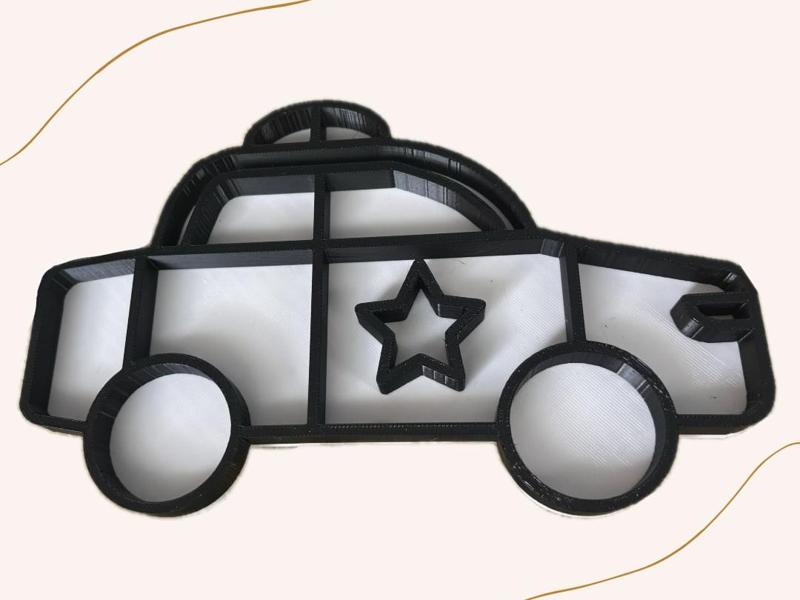 Sensory tray police car