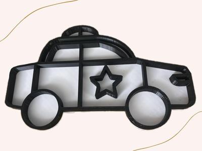 Sensory tray police car