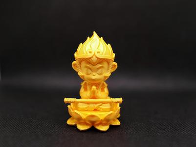 Golden meditating Wukong, One Thought to Buddhahood