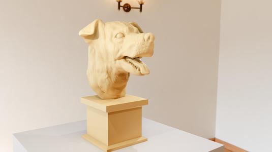 jack russel terrier dog head bust mouth open stl