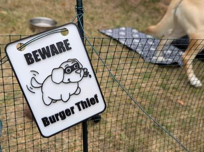 Beware Burger Thief Funny BBQ Grill Decoration