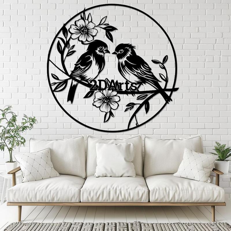 Young Birds with Flowers 2D Wall Art/Window Art