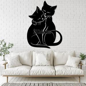 Two Cuddling Cats 2D Wall Art/Window Art