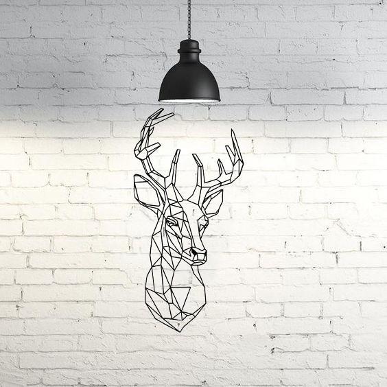 Deer V Wall Sculpture 2D