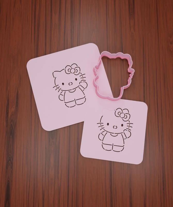 Stencil + Cutter "Hellow Kitty #6".