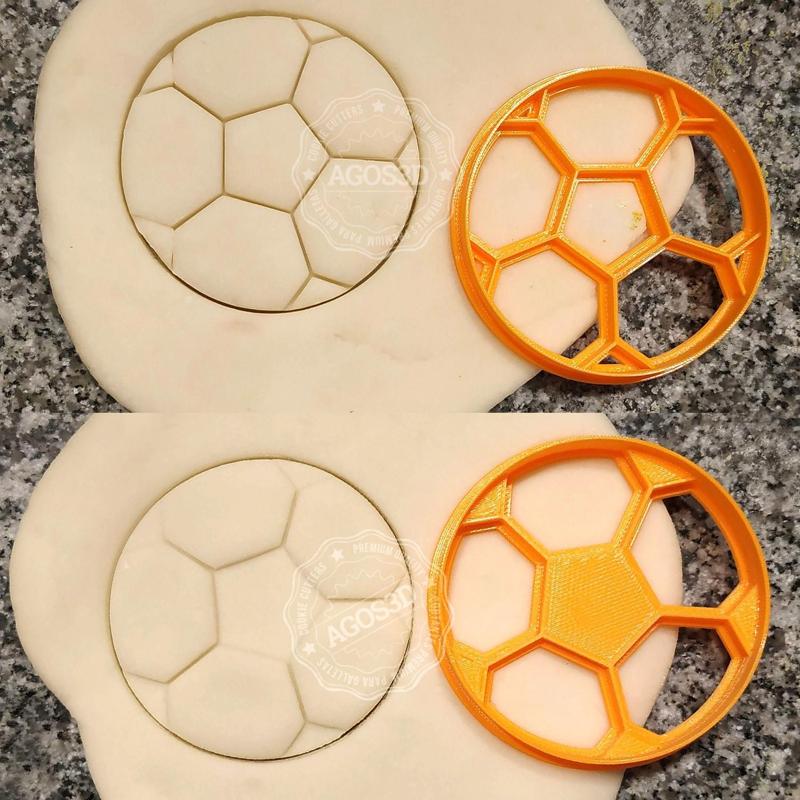 2 FOOTBALL COOKIE STAMPS + CUTTER - SPORT BALL
