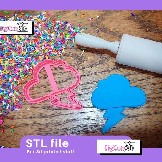Thunder cloud COOKIE CUTTER - THE SKY COOKIE CUTTERS FILE