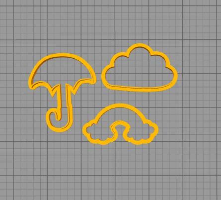 cutter cookie rain of love (cloud, umbrella)