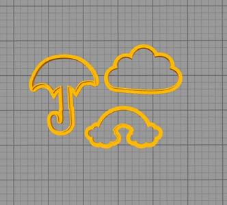 cutter cookie rain of love (cloud, umbrella)