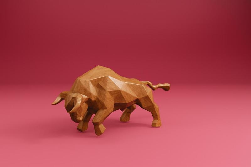 Low Poly Bull Figurine - 3D Printable Animal Sculpture