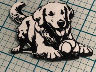 Golden With Tennis Ball Magnet