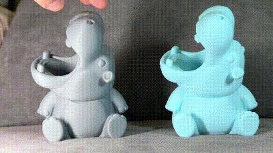 Very cute "hippo" desktop waste bin, its head can rotate 360°