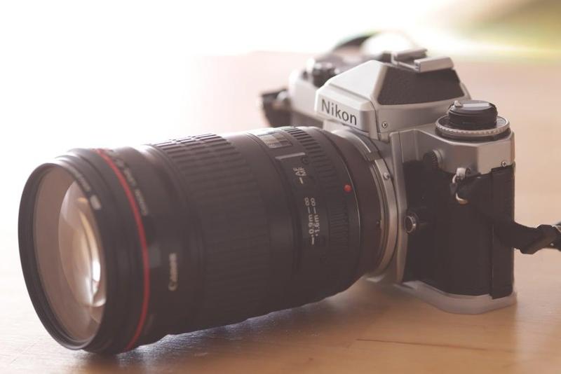 Canon-EF to Nikon-F conversion ring (EF-lens to F-camera)