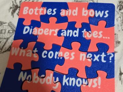 Gender Reveal Customizable text 4x4 puzzle