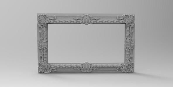 mirror frame 3D  Carved