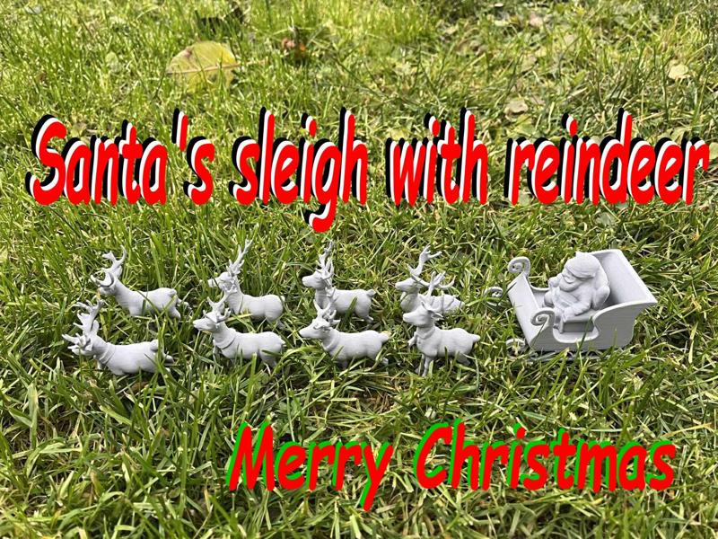 Santa's sleigh with reindeer