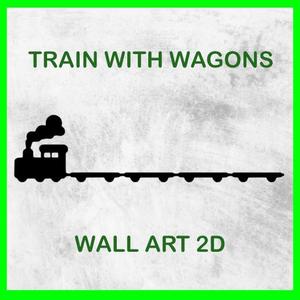 TRAIN WITH WAGONS KIDS ROOM WALL ART 2D 01