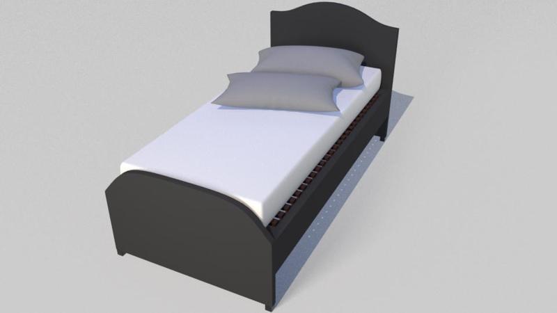 single bed,Mattress and 2 Pillows