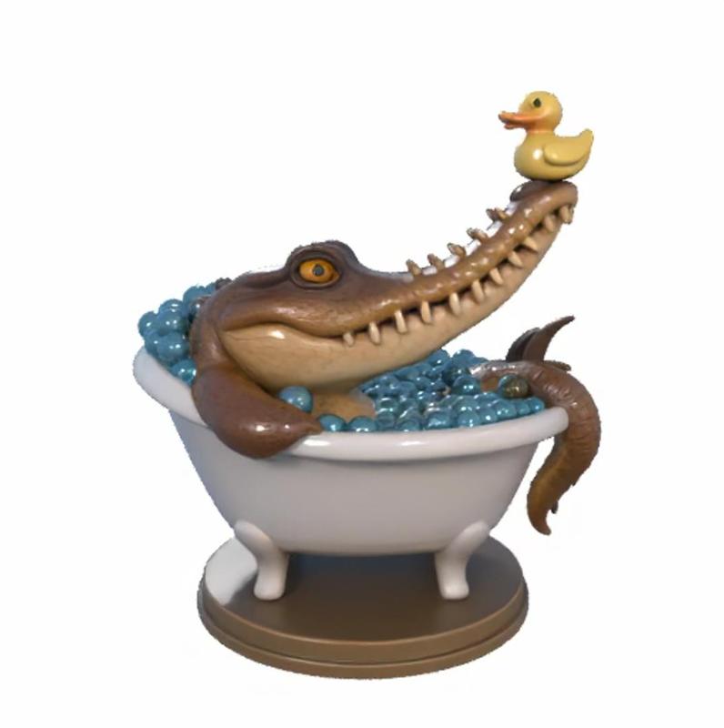Bathtub Gator - 3D Printable Alligator Bath Scene