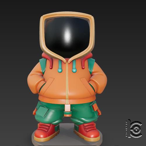 "Anonymous Hoodie" - Mystery Street Kid - 3D Model for Printing
