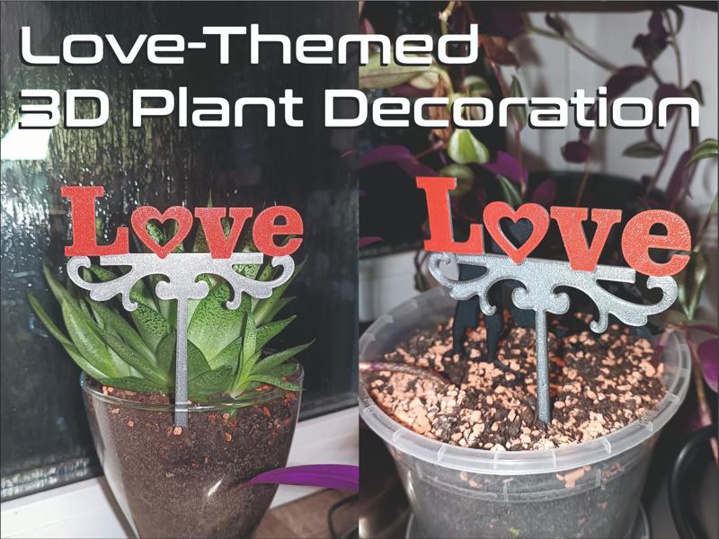 Love-Themed 3D Plant Decoration