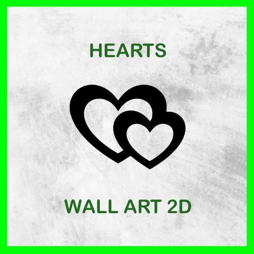 HEARTS WALL ART 2D