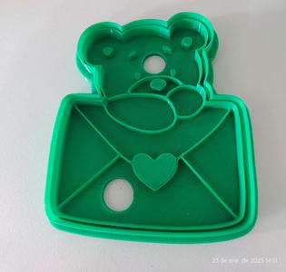 Bear with love letter - Cookie cutter and cookie marker