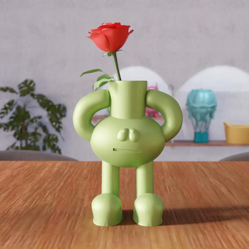 3D Cute Monster Vase STL File - 303