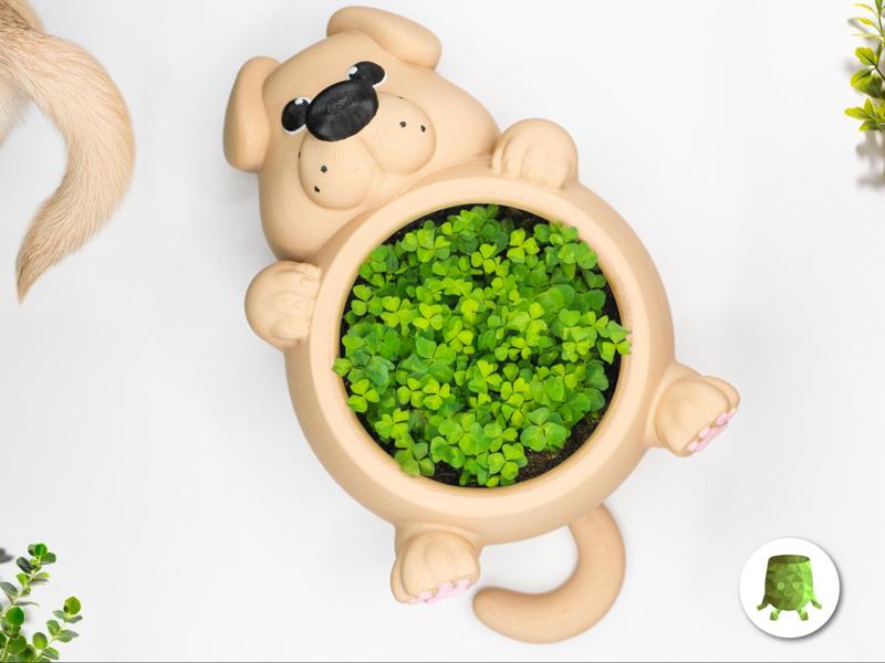 Chunky Dog Planter Pot