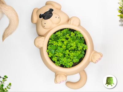 Chunky Dog Planter Pot