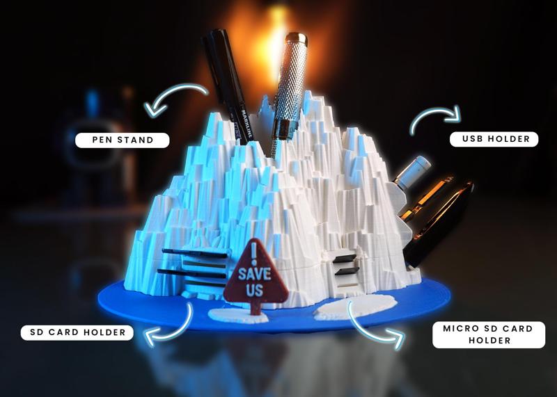 Glacier Organizer: A 3D Printed Symbol of Climate Action  [Premium Model]