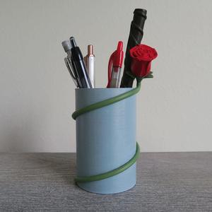 Rose Flower Wrapped Around Pencil Holder