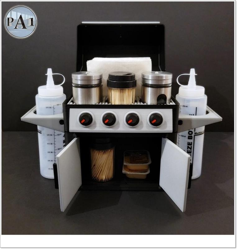 BBQ CONDIMENT HOLDER - NO SUPPORTS, EASY TO PRINT