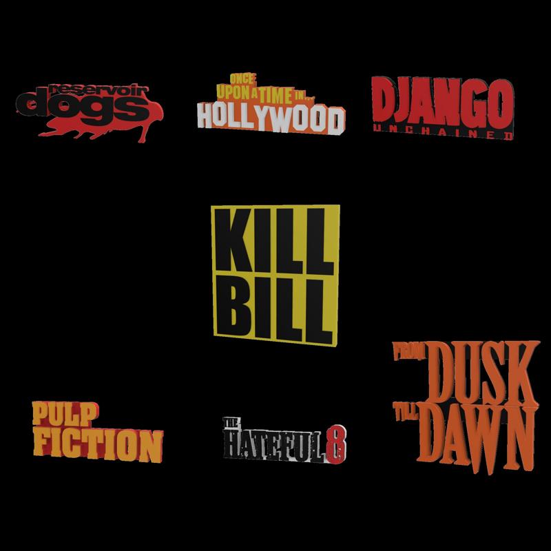 3D MULTICOLOR LOGO/SIGN - Tarantino Film Titles Pack