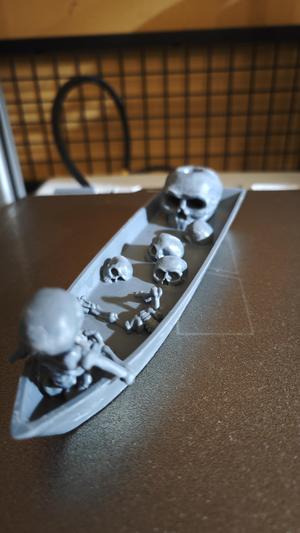 Skeleton boat incense holder