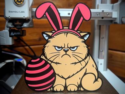 Grumpy Easter Cat