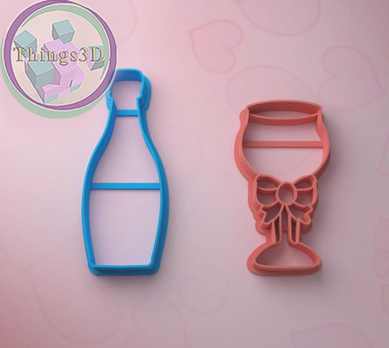 bottle and wineglass cookie cutter