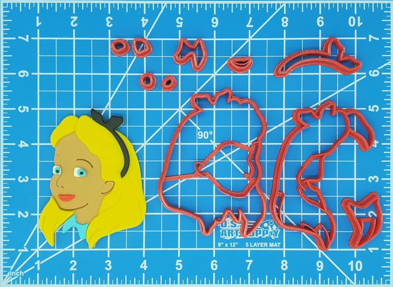 Alice in Wonderland Multipiece Fondant Cookie Cutter Set Multiple Sizes