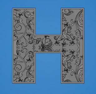 Decorated letter H