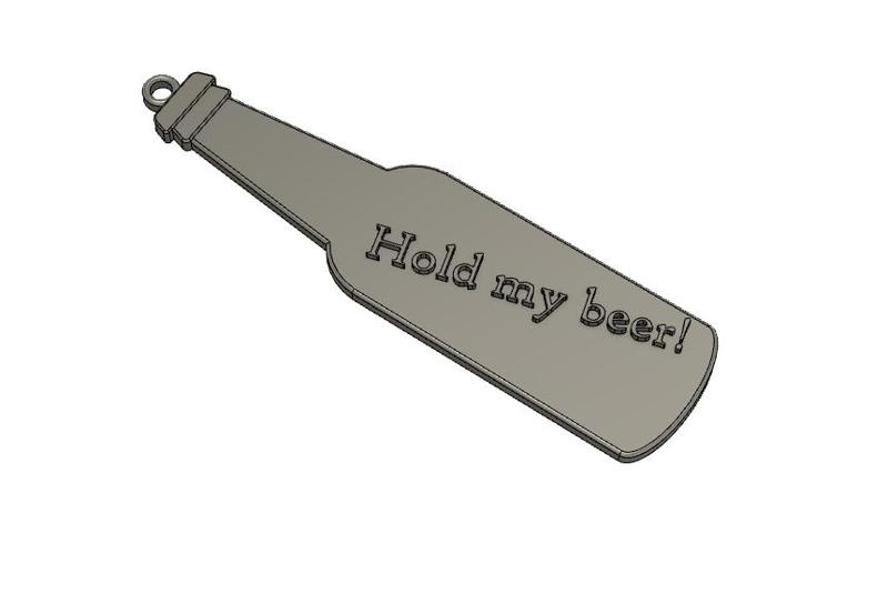 Hold my beer! key chain pendant