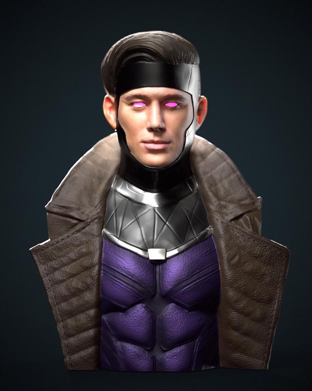 1/6 1/12 x-men gambit Channing Tatum deadpool & Wolverine bust Marvel