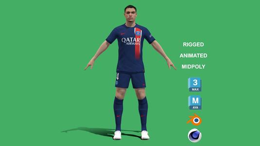 3D Rigged Manuel Ugarte PSG 2024