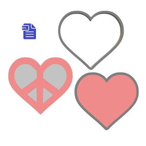 3pc Peace Heart Bath Bomb Mold