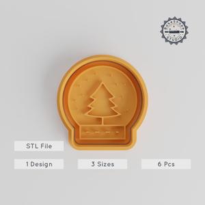 Snow Globe Shape Cutter & Stamp Bundle, Perfect for Cookies & Fondant, Includes 3 Sizes, Winter Theme, Holiday Baking Essentials PRODUCT_4948