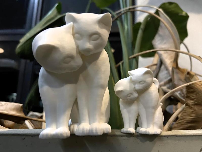 Two cats cuddling each other