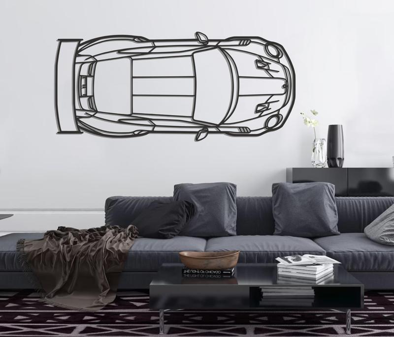 911 GT2 RS Model 991 TOP Silhouette Wall Art - LINE ART