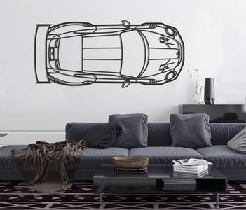 911 GT2 RS Model 991 TOP Silhouette Wall Art - LINE ART